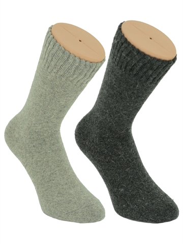 Wollsocken - Harmony Herrensocken - Angorawolle - 2er-Pack - Silber/Anthrazit