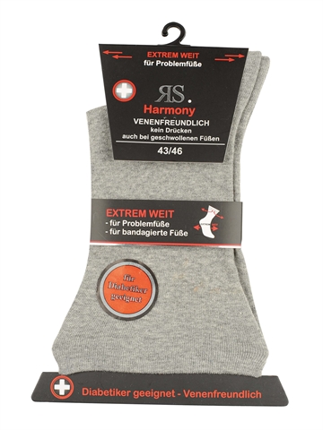 Herrensocken - Harmony - Extra Sensibel - Grau Melange - 2er-Pack