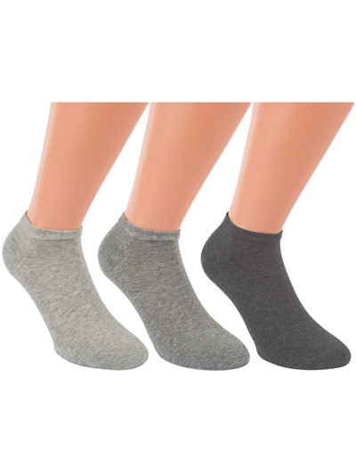 Herrensocken - Harmony - Sneaker - Silbergrau - 3er-Pack